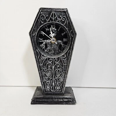 Reloj en forma de ataúd esqueleto DWK Corp 8,5" H X 4,25" W X 2,5" D funcionando***LEER Foto 1 de 4