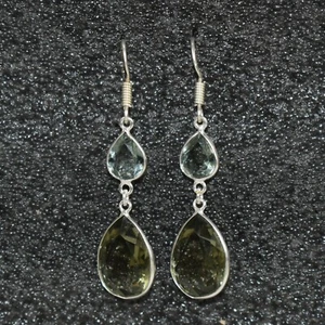 925 Argento Sterling Verde Ametista Gemma Mano Orecchini Lei Regalo BES-1284 - Foto 1 di 4