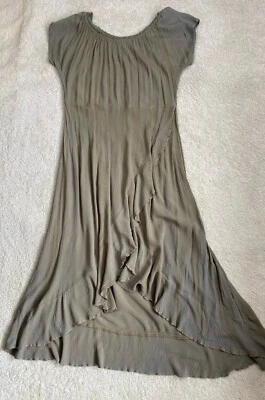 Vestido O'Neill Para Mujer S Fuera del Hombro Imitación Envoltura Hi Lo Midi Verde Playa Foto 1 de 4