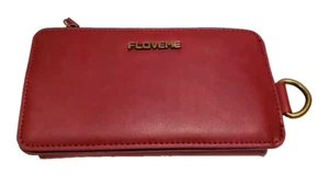 Floveme Burgundy iPhone 12 Case Wallet Keychain w Clasp Combo - Picture 1 of 6