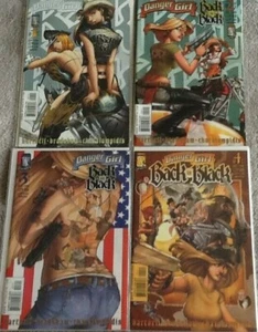 Danger Girl back in black 1 signed 2,3,4, full set - Picture 1 of 3