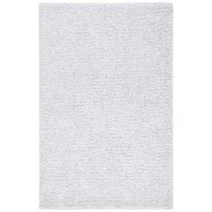 SAFAVIEH Area Rug 3'x5' Indoor Tufted Solid Doormat Ultimate Shag Silver/Ivory - Picture 1 of 7