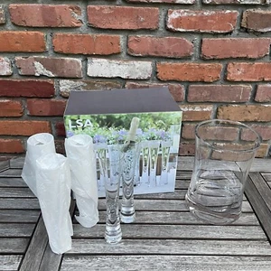 Set flauto champagne Pottery Barn LSA Moya 5 bicchieri vetro soffiato trasparente nuovo con scatola - Foto 1 di 5