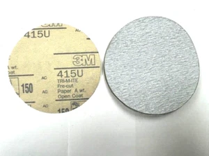 DISCOS DE LIJADO HOOKIT 5" SIN AGUJERO 150 GRANO TRI-M-ITE PAPEL 3M 415U PAQUETE DE 20 - Imagen 1 de 4