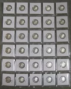 1992 1993 thru 2020 & 2021 Silver Gem Cameo Proof Roosevelt Dime 30 coin Set - Picture 1 of 6