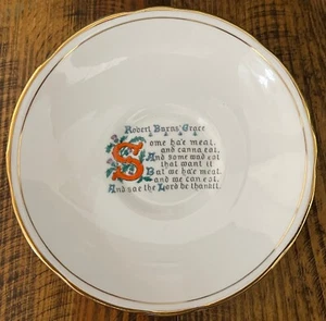 Robert Burns Grace Teacup Saucer Selkirk Scottish Poem Royal Stafford Bone China - Picture 1 of 18