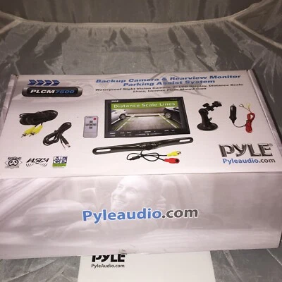 Pyle PLCM7500 7 TFT LCD Suction Cup Monitor With License Plate Mount Camera D14 - Image 1 of 4