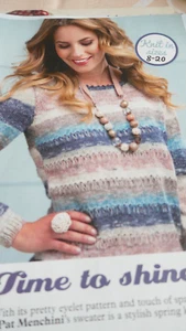 Knitting Pattern Lady's Lovely Jumper Self Striping D.K -Sizes 32-44ins - Picture 1 of 2