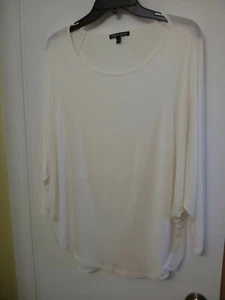 NEW CABLE & GAUGE Womens Size M Tee Shirt Top Ivory White Long Sleeve Crew Neck  - Picture 1 of 2