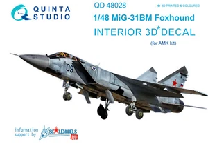 Interni stampati e colorati Quinta Studio 1/48 MiG-31BM (per kit AMK) - Foto 1 di 13