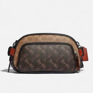Coach Monogram Hitch Mens Belt Bag Crossbody Horse & Carriage - Picture 1 of 14