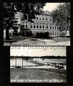 2 BILDER PERRY IOWA LINCOLN SCHOOL RACOON RIVER W. OF PERRY ALT/VINTAGE FOTO - B73 - Bild 1 von 1