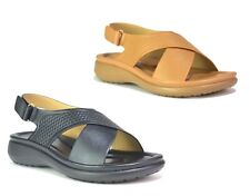 Ladies Cross Strap Sandals Womens Comfort Hook & Loop Summer Outdoor UK Size 3-8