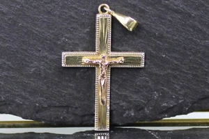 Kreuzanhänger, Goldkreuz aus 585er Gold, 14 Karat, Italien - Bild 1 von 13