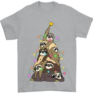 Camiseta para hombre Christmas Sloth Tree Funny Navidad 100 % algodón - Imagen 1 de 12