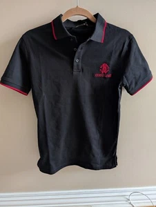 Authentisches Roberto Cavalli schwarz rot gesticktes Logo Herren Poloshirt - Bild 1 von 6