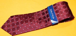 NAUTICA RED/BROWN/BLUE PARQUET FLOOR MOTIF TIE - NWT - TIES - DESIGNER TIES. - Picture 1 of 3