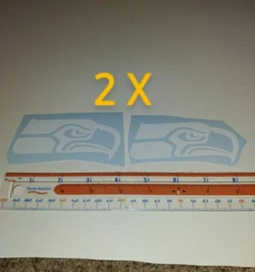 2X Seattle Seahawks Decals White Vinyl 4"x2" - Picture 1 of 2