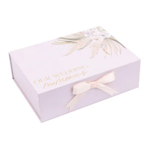 Wedding Keepsake Box Gift Photos Memory Storage for Bride and Groom Couple - Picture 1 of 5