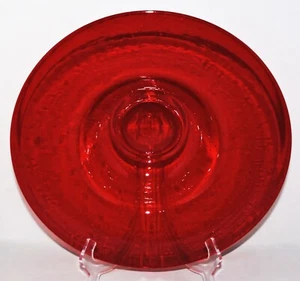RUBY ART GLASS CENTER PIECE BOWL CONTROLLED BUBBLE - LARGE - Picture 1 of 5