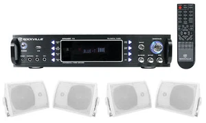 Rockville 1000 W Heimkino Bluetooth Receiver + (4) Lautsprecher mit drehbaren Halterungen - Bild 1 von 10