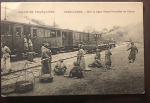 Kolonien Francaises Indo-Chine Sur La Ligne Postkarte Echtbild Bahnhof - Bild 1 von 6
