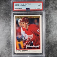 1990-91 O-Pee-Chee Premier 🏒 Sergei Federov RC Rookie #30 HOF PSA 9 MINT *9177