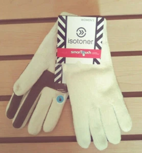 ISOTONER WOMENS IVORY CHENILLE KNIT SMART TOUCH GLOVES retail $36 NWT - Picture 1 of 2
