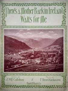 Theres a Mother Back In Ireland Waits for Me 1914 Wicklow Vintage Noten - Bild 1 von 3