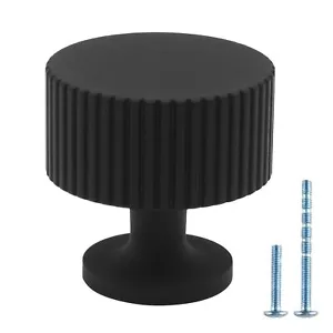 6 Pack Black Cabinet Knobs Matte Black Dresser Drawer Pulls for Kitchen Bath - Picture 1 of 7