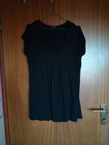 Angels Oversized Long T-Shirt Shirt Tiefer Ausschnitt Basic Schlicht Falten 40 - Bild 1 von 1