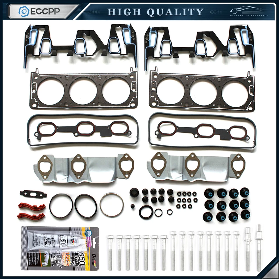 Juego de pernos de junta de culata ECCPP para 05-09 Chevrolet Equinox Pontiac Torrent 3,4 L Foto 1 de 4