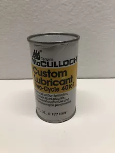 Vintage McCULLOCH 2 Two-Cycle 40 to 1 6 oz Oil Can UNOPENED Custom Lubricant - Picture 1 of 2
