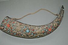 Antique 19th Century Tibetan Highly Decorated Ceremonial Buffalo Horn, c1890