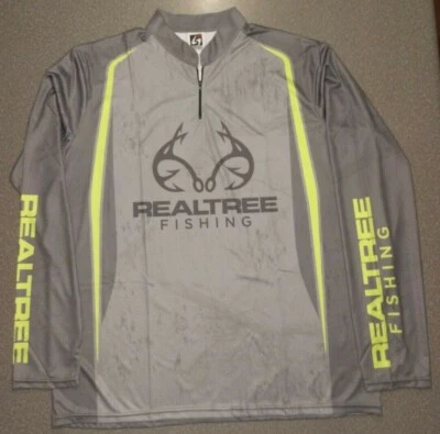 Realtree Fishing (Grey) Jersey G2 Gemini Banded Collar Long Sleeve (Large)  - Image 1 of 4
