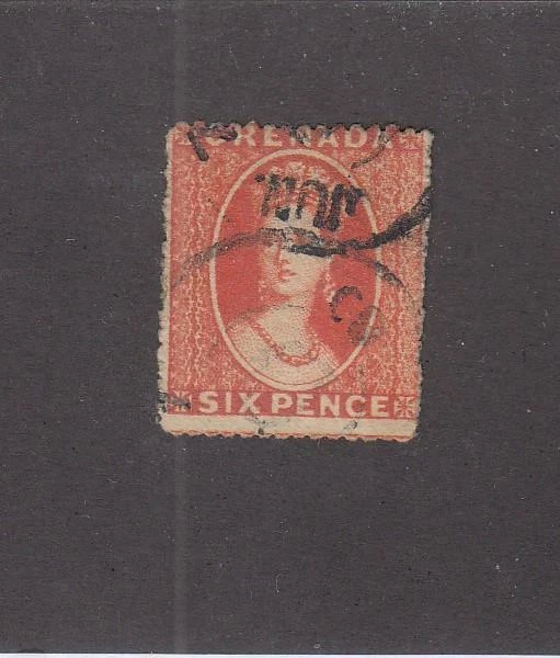 格林纳达 (MK5371) # 5 F-USED 6P 1871 维多利亚女王 / VERMILION CAT 价值 20 美元 — 第 1/1 张图片