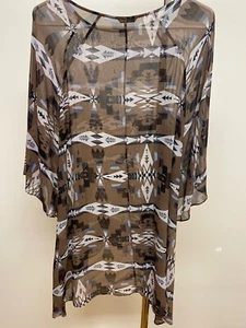 Dolce Vita Women's Size Small Silk Ethnic Tribal Patterned Sheer Dress Sheath - Picture 1 of 10