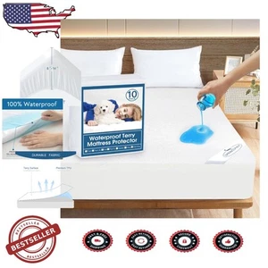 10-Pack Waterproof Twin Mattress Protectors: Soft Terry, Noiseless & Machine ... - Picture 1 of 8