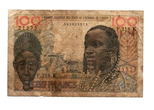 BANCONOTA 100 FRANCHI VG DALL'AFRICA OCCIDENTALE/SENEGAL 1965 PICK-701K - Foto 1 di 2