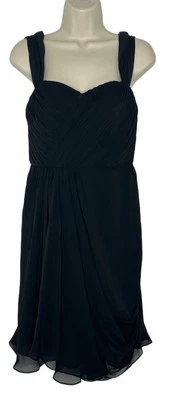 Suzi Chin For Maggie’s Boutique Women’s Black 100% Silk Draped Dress Size 4 - Image 1 of 4