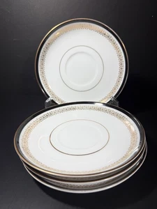Set Fou Kent Untertassen von Sone China #2456, Goldrand - schwarzes Band - Bild 1 von 3