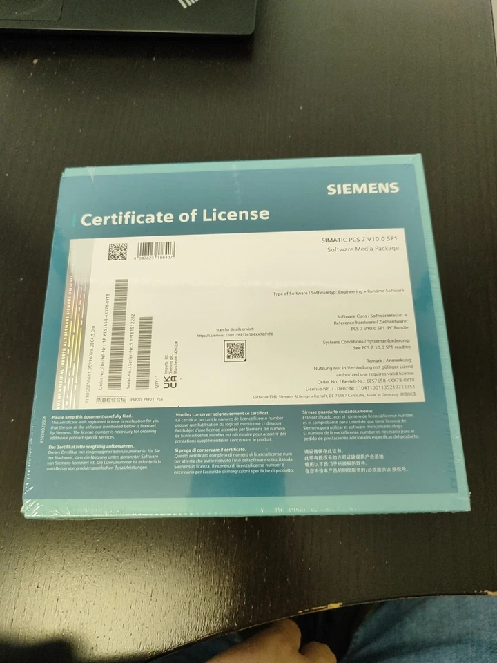 Licencia SIEMENS SIMATIC PCS 7 V10.0 SP1 - Imagen 1 de 1
