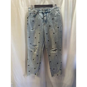 Material Girl Embroidered Butterfly Mom Jeans – Size 9/10 - Picture 1 of 7