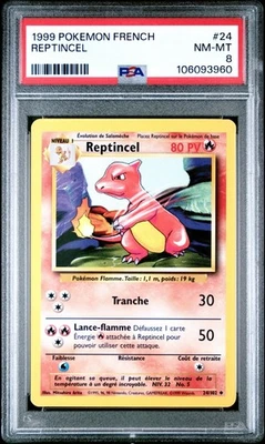 1999 Pokemon French Base Set Reptincel Charmeleon #24 PSA 8 NM-MT - Image 1 of 2