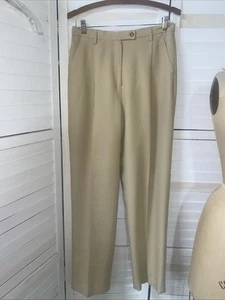 Vintage Evan Picone Women's Khaki Tan Lined Suit Pants Trousers Sz 10 Medium - Picture 1 of 10