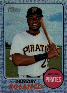 Topps Heritage 2017 refractores cromo púrpura #THC467 Gregory Polanco - Imagen 1 de 2
