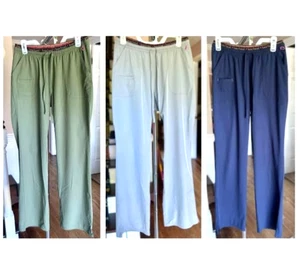 Set of 3 HeartSoul Heart Breaker Scrub Pants in Olive, Gray, Navy Womens Size M - Picture 1 of 16