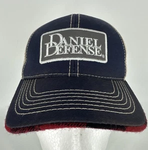 Daniel Defense Embroidered Logo Hat SnapBack Mesh Blue Red Flannel Bill Used VGC - Picture 1 of 10