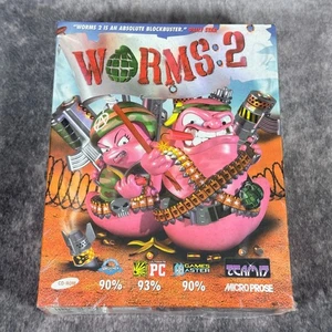 Worms 2 PC CD-Rom Game - NEW Sealed ✔️ Original Big Box 1997 Rare Team 17 - Picture 1 of 8