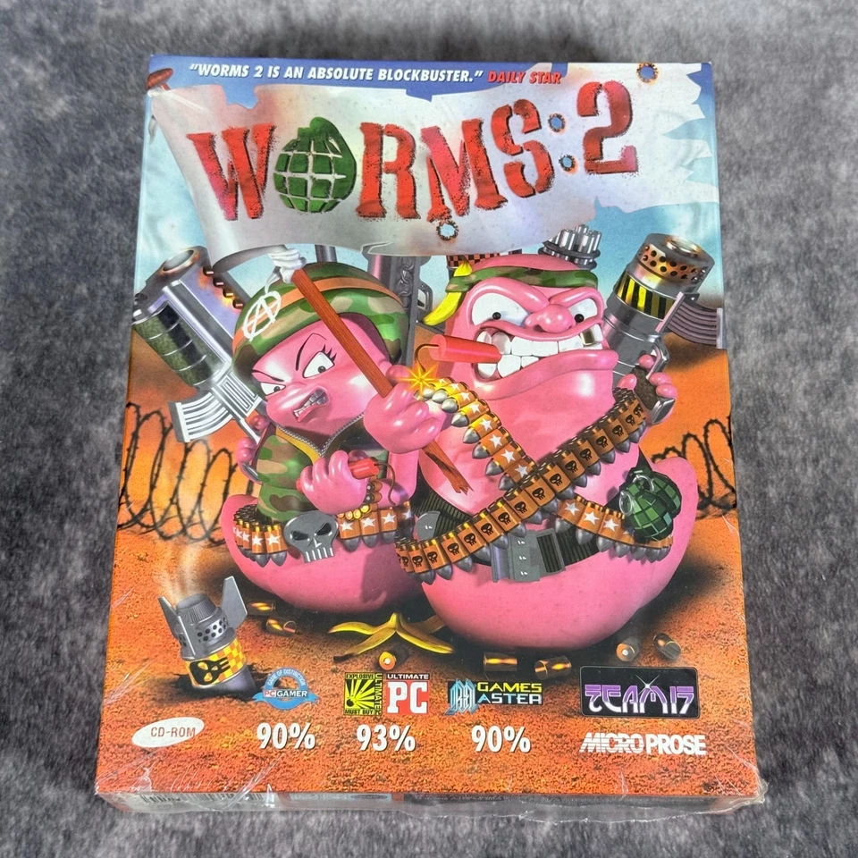 Worms 2 PC CD-Rom Game - NEW Sealed ✔️ Original Big Box 1997 Rare Team 17 - Image 1 of 4